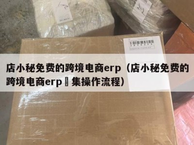 店小秘免费的跨境电商erp（店小秘免费的跨境电商erp釆集操作流程）