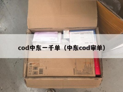 cod中东一千单（中东cod审单）
