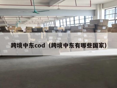 跨境中东cod（跨境中东有哪些国家）
