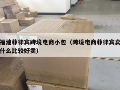 福建菲律宾跨境电商小包（跨境电商菲律宾卖什么比较好卖）