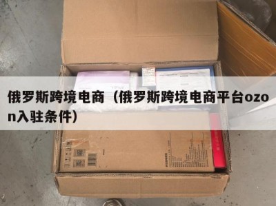 俄罗斯跨境电商（俄罗斯跨境电商平台ozon入驻条件）