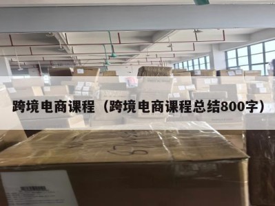 跨境电商课程（跨境电商课程总结800字）