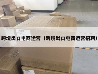 跨境出口电商运营（跨境出口电商运营招聘）