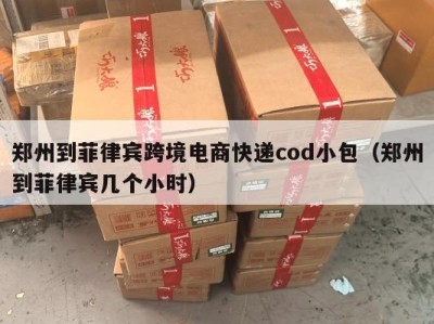 郑州到菲律宾跨境电商快递cod小包（郑州到菲律宾几个小时）