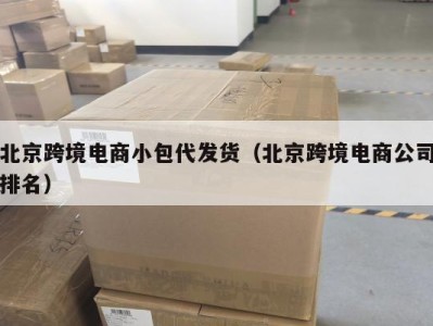 北京跨境电商小包代发货（北京跨境电商公司排名）