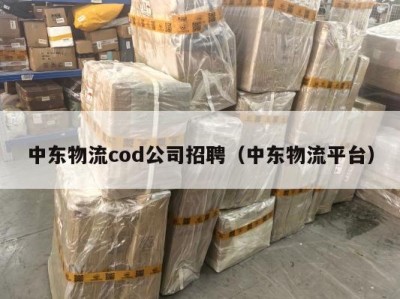 中东物流cod公司招聘（中东物流平台）