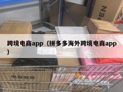 跨境电商app（拼多多海外跨境电商app）