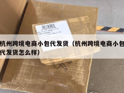 杭州跨境电商小包代发货（杭州跨境电商小包代发货怎么样）