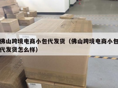 佛山跨境电商小包代发货（佛山跨境电商小包代发货怎么样）