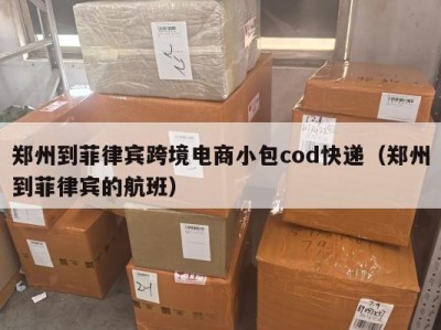 郑州到菲律宾跨境电商小包cod快递（郑州到菲律宾的航班）